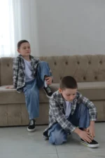 Фланелева сорочка в клітинку сіра