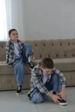 Фланелева сорочка в клітинку сіра