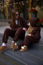 Костюм Teddy шоколад, зіп худі та джогери